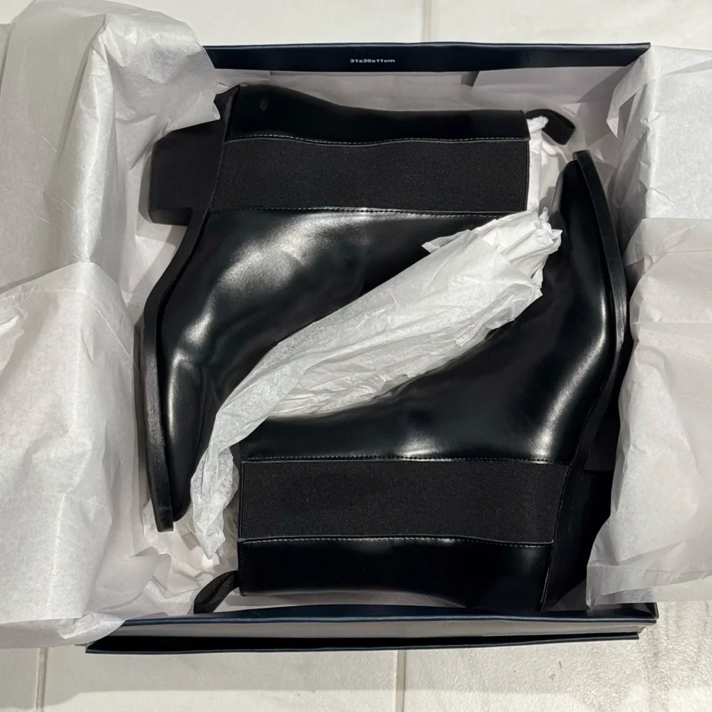 H & M Black Ankle Cowboy Boots - Picture 9 of 9